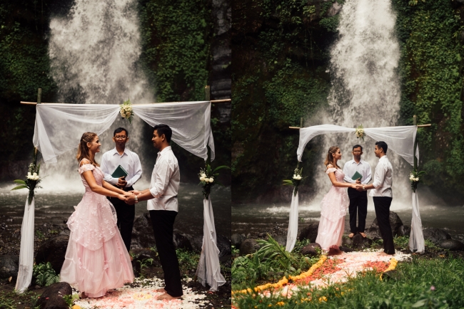 waterfall intimate elopement in ubud bali